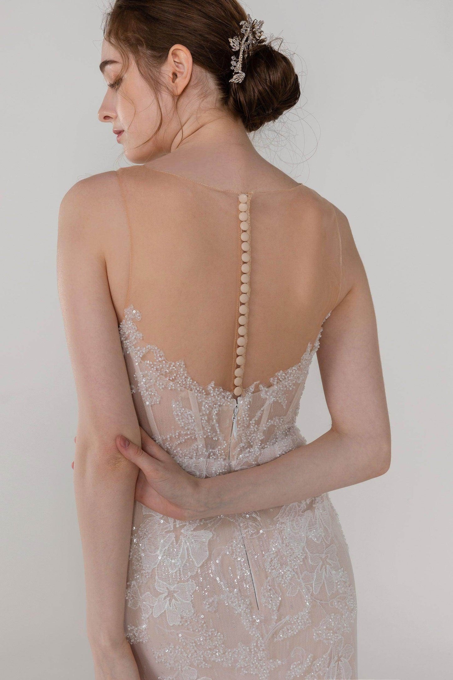 Trumpet-Mermaid Court Train Lace Wedding Dress CW2500 - COCOMELODY
