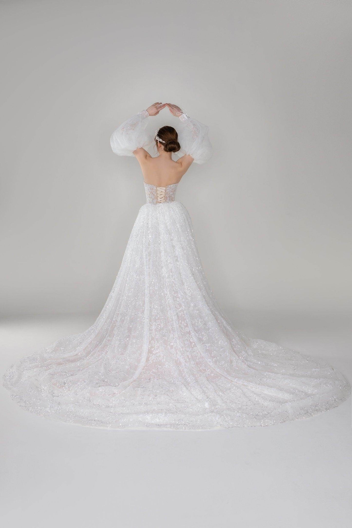 Trumpet-Mermaid Chapel Train Lace Wedding Dress CW2493 - COCOMELODY