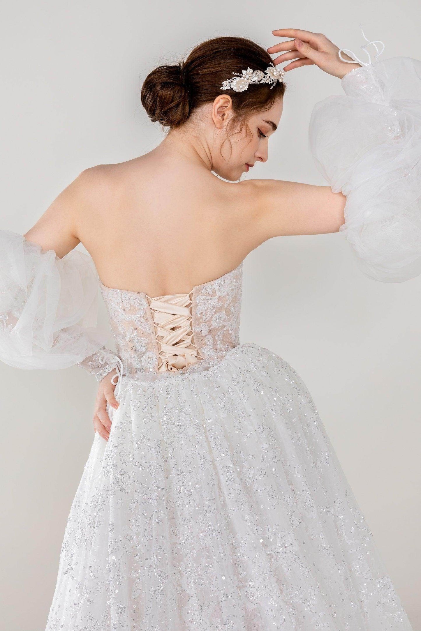 Trumpet-Mermaid Chapel Train Lace Wedding Dress CW2493 - COCOMELODY