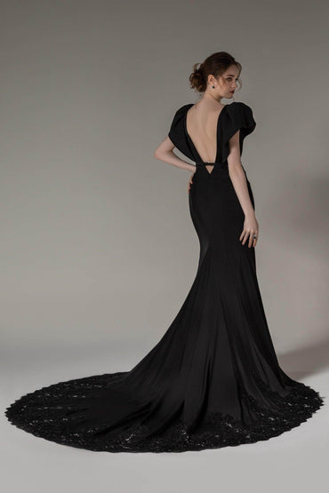 Trumpet-Mermaid Chapel Train Stretch Satin Wedding Dress CW2490 - COCOMELODY