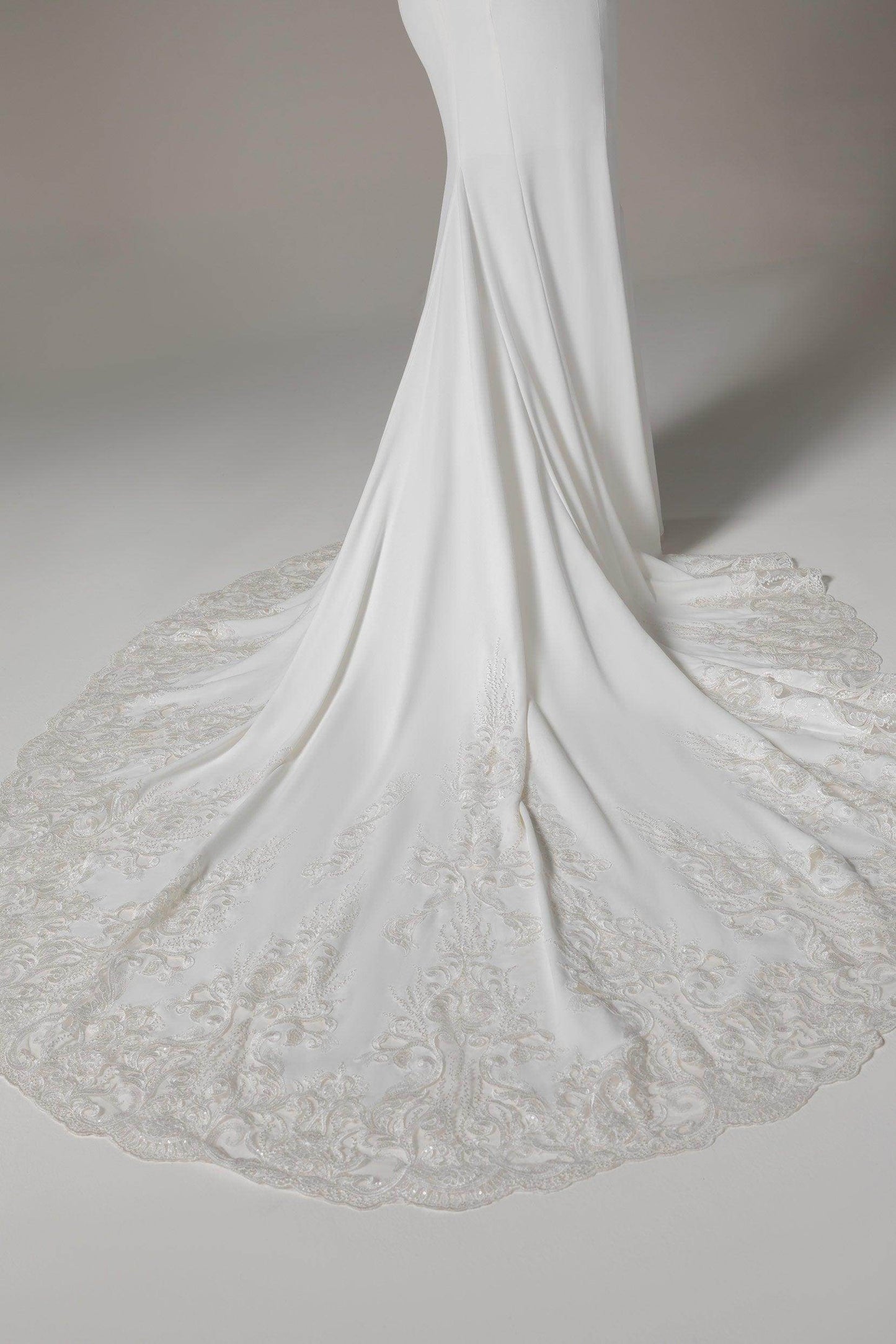 Trumpet-Mermaid Chapel Train Stretch Satin Wedding Dress CW2489 - COCOMELODY
