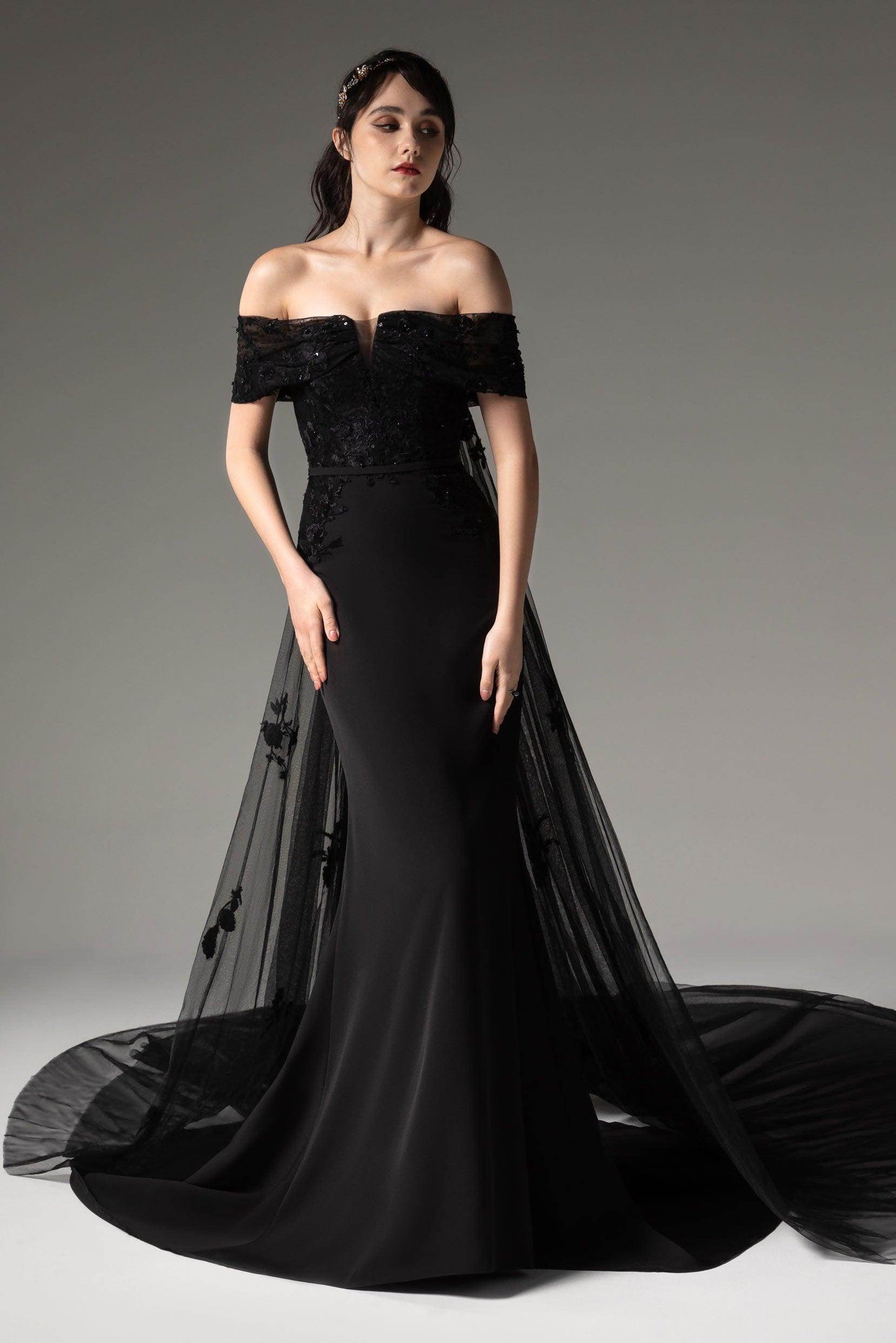 Trumpet-Mermaid Chapel Train Elastic Cloth Wedding Dress CW2492 - COCOMELODY
