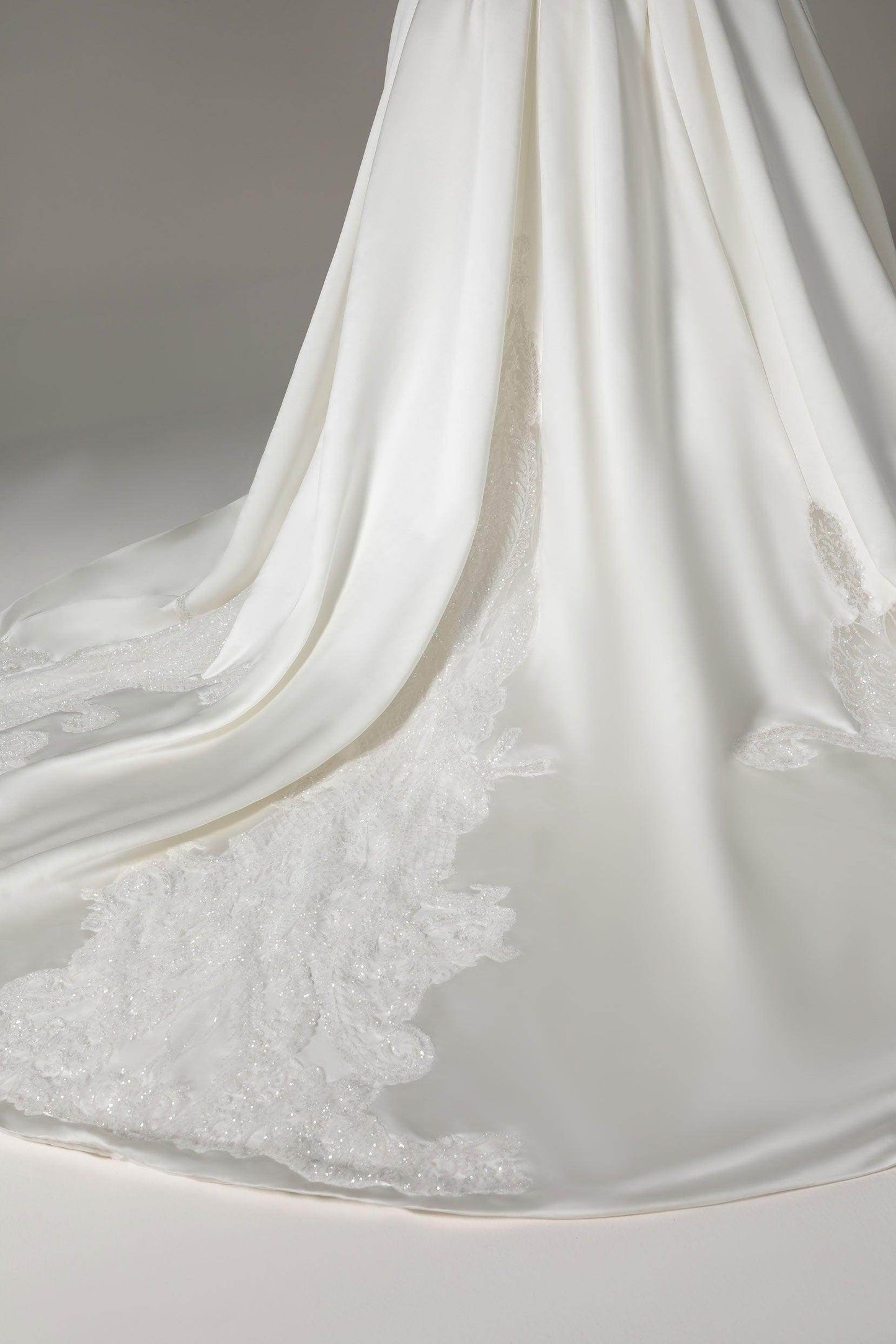 Princess Chapel Train Satin Wedding Dress CW2512 - COCOMELODY