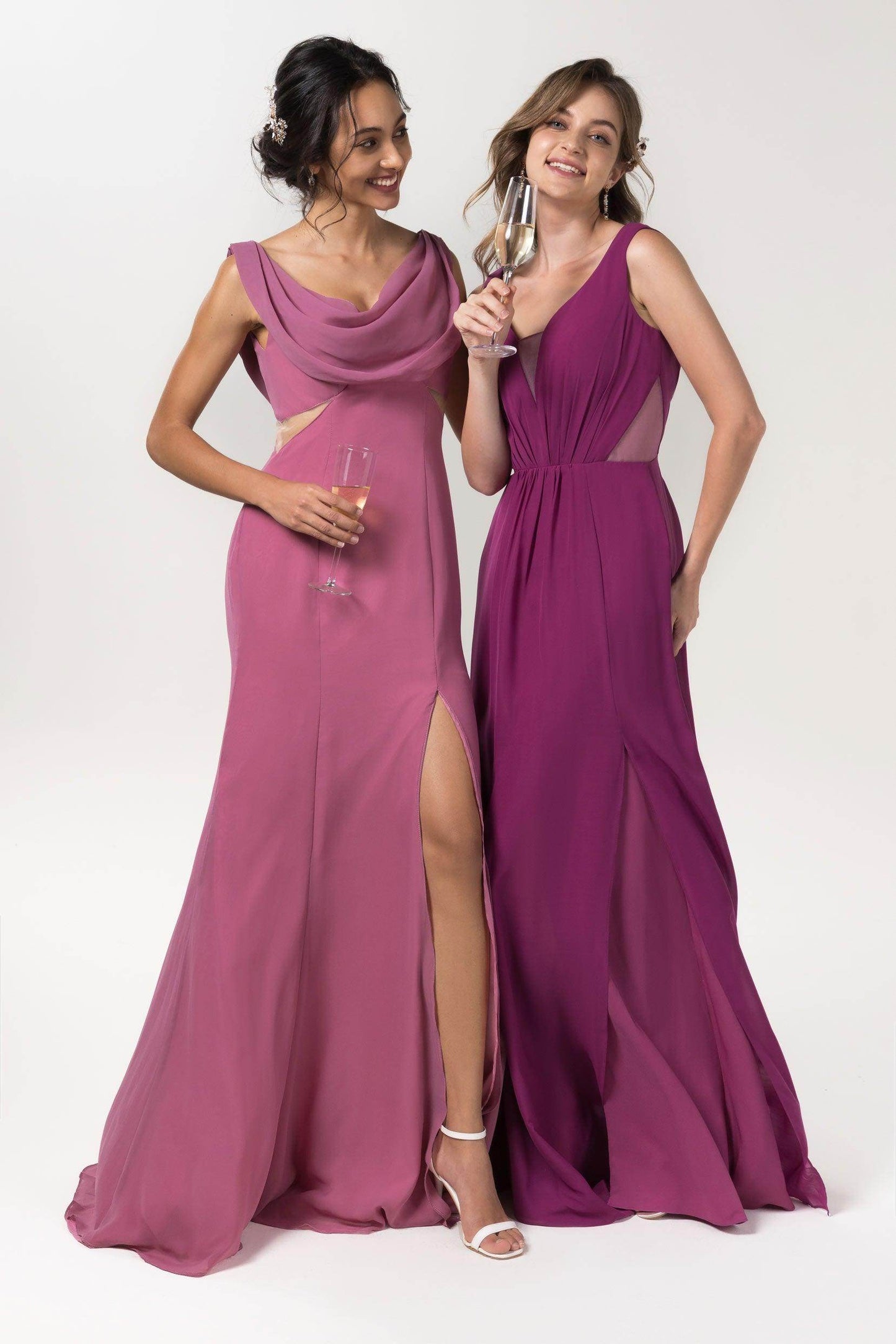 Sheath-Column Floor Length Chiffon Bridesmaid Dress CB0558 - COCOMELODY