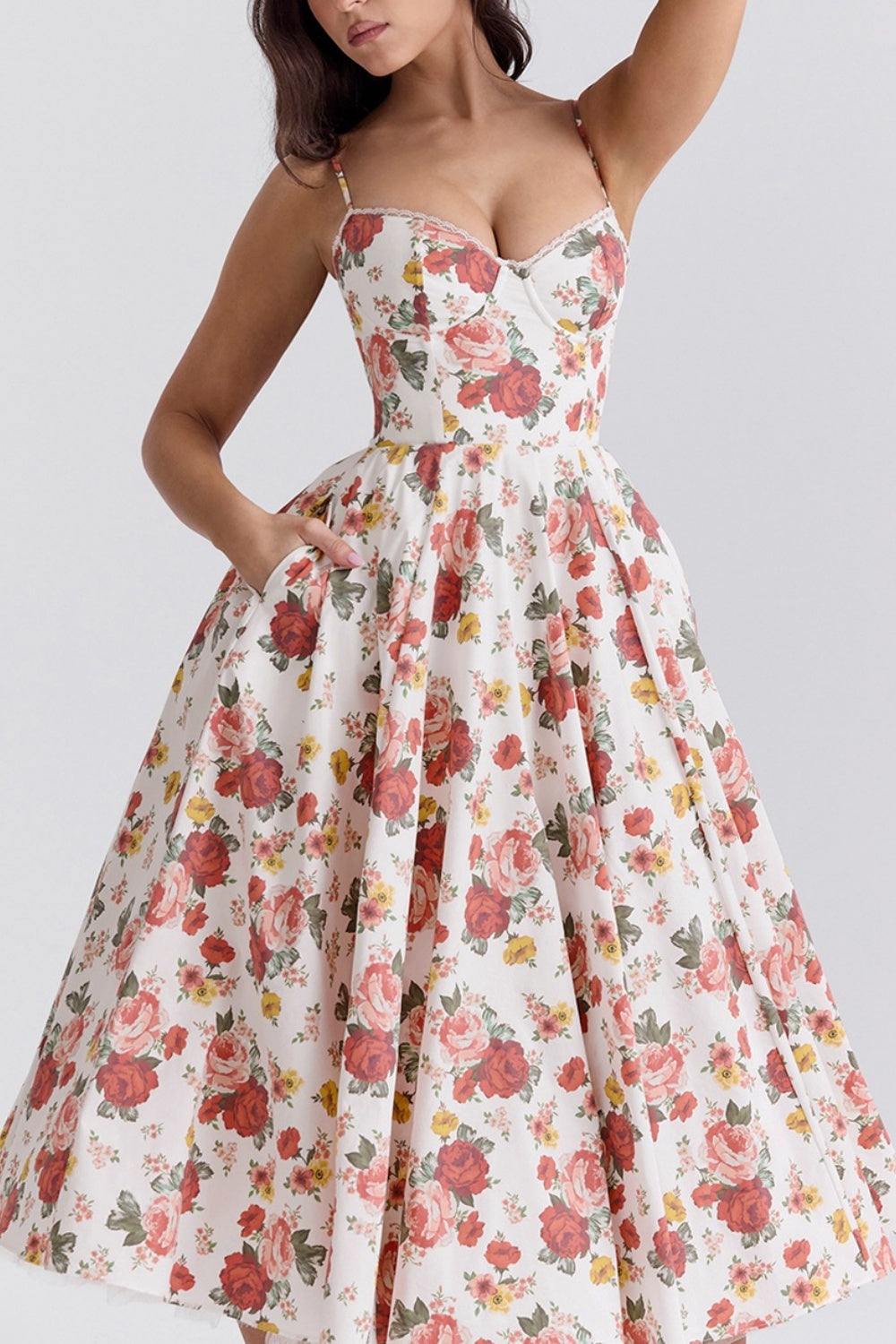 A-line Midi Satin Formal Evening Dresses 803510185058