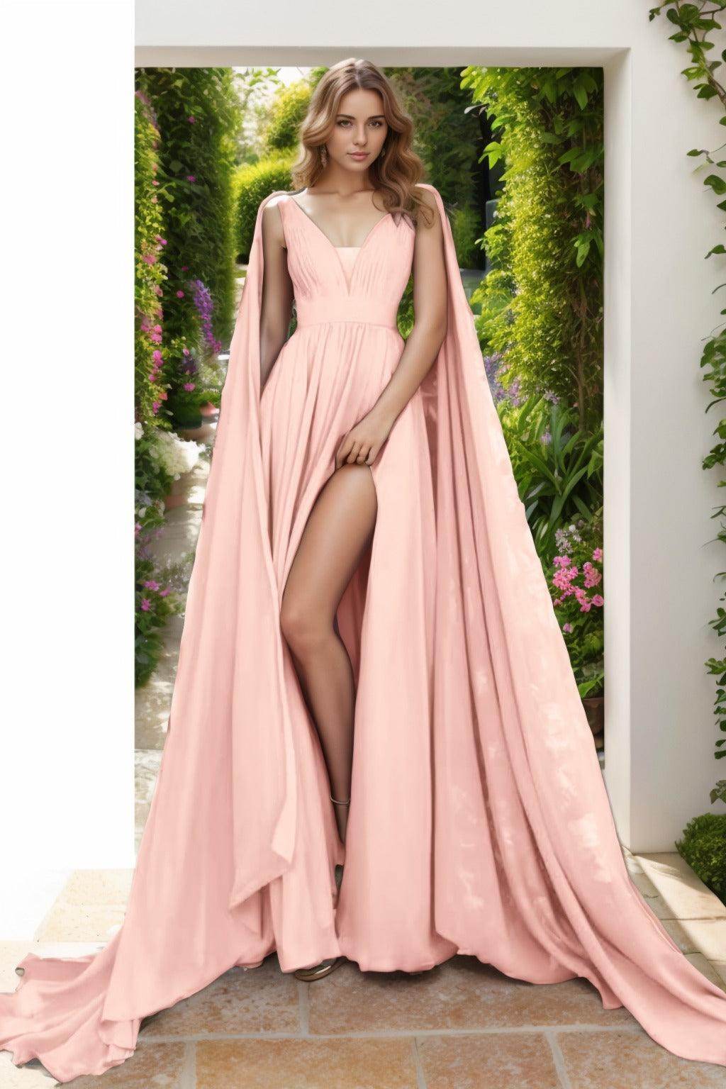 A-Line Floor Length Chiffon Prom Dress CS0454 - COCOMELODY