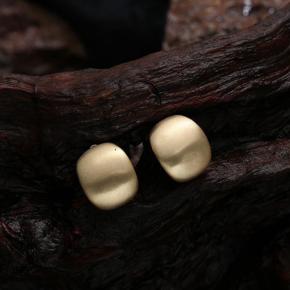 Small and delicate ear clips Fashion brushed earrings 628018487599 - COCOMELODY