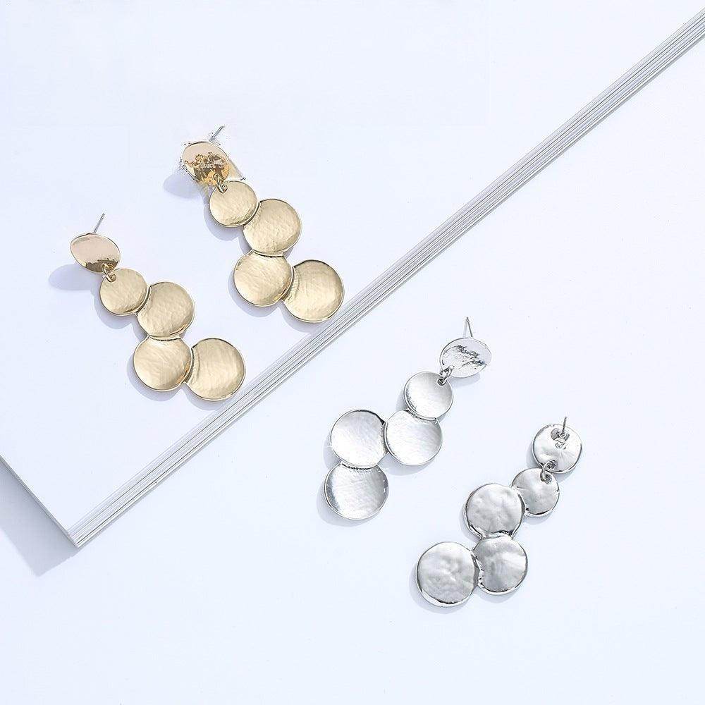 Fashion personality geometric matching medium and long earrings 619607741285 - COCOMELODY