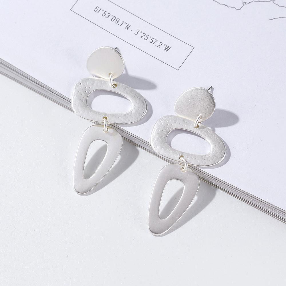 Geometric metal earrings simple all-matching needle earrings 631896306434 - COCOMELODY