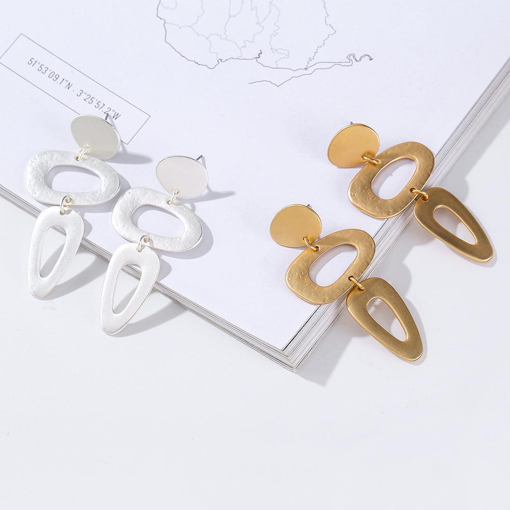 Geometric metal earrings simple all-matching needle earrings 631896306434 - COCOMELODY