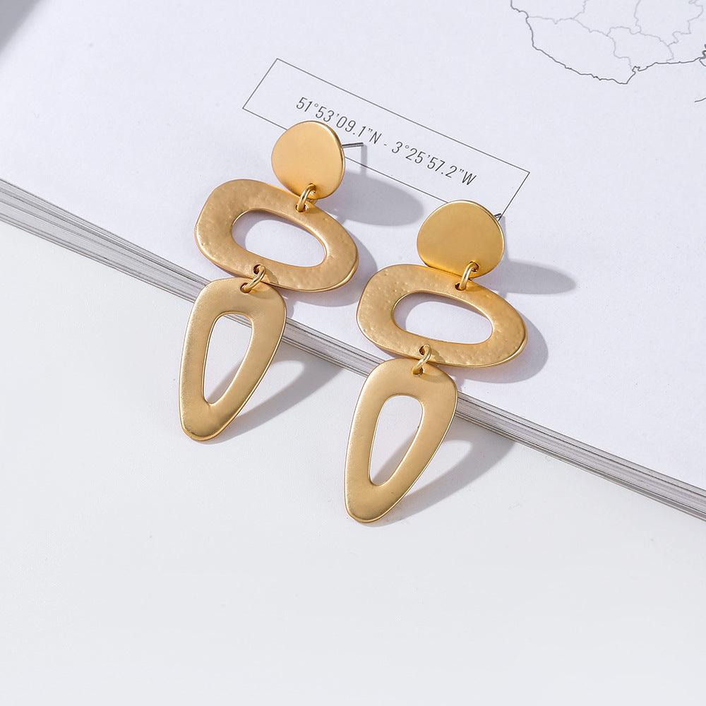 Geometric metal earrings simple all-matching needle earrings 631896306434 - COCOMELODY