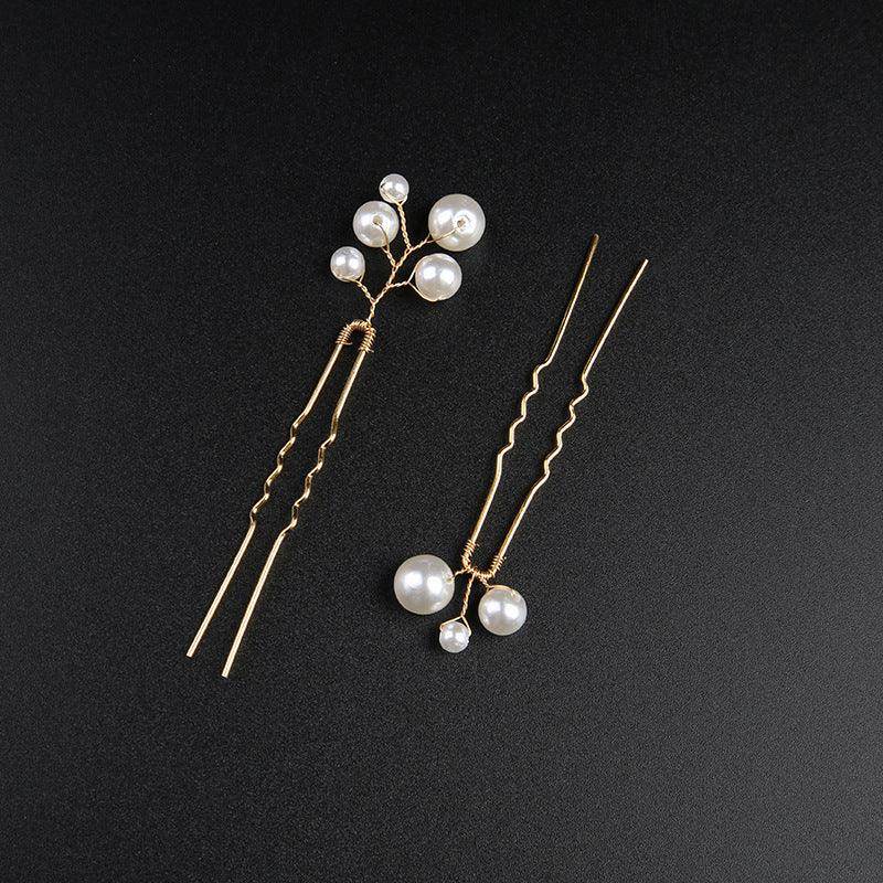 White Pearl Bridal Combs 5 PIeces 632498627705 - COCOMELODY