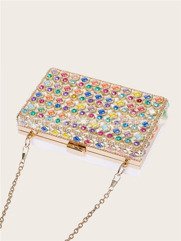 Acrylic single shoulder diagonal chain bag dinner bag 676950309515