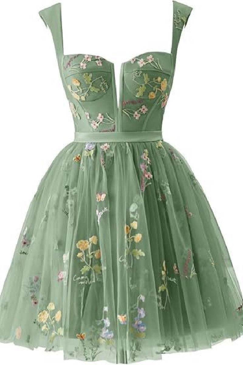 A-Line Mini Tulle Homecoming Dress 963403607667 - COCOMELODY