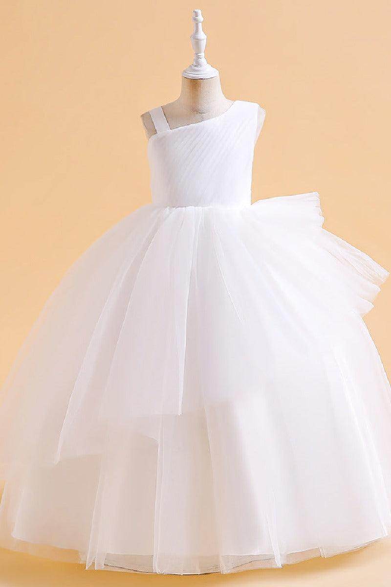 A-Line Maxi Tulle Flower Girl Dress 682982626293 - COCOMELODY