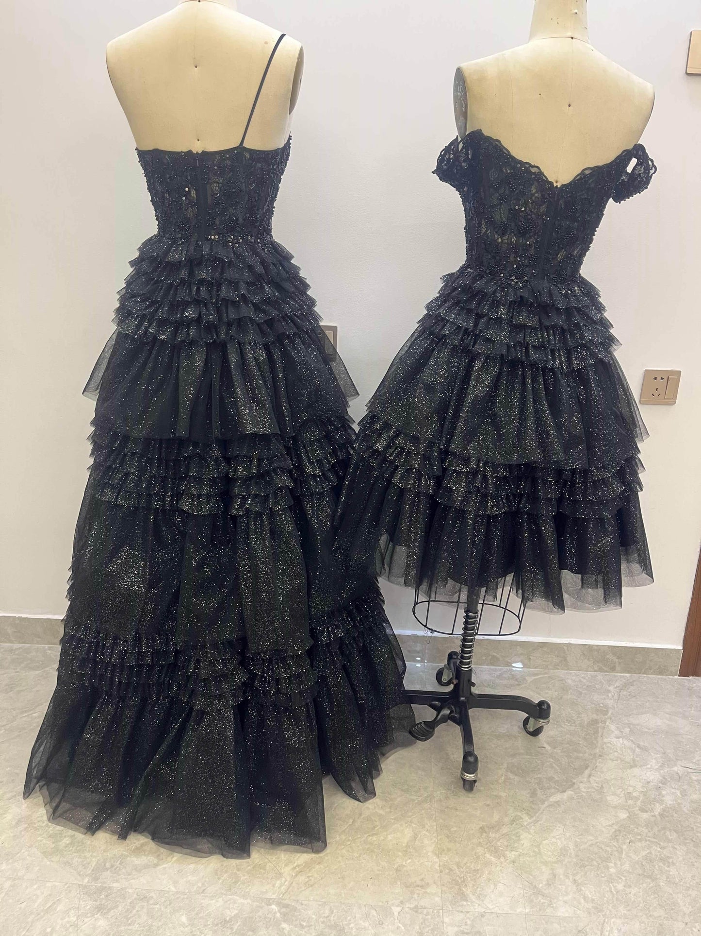 A Line Floor Length Tulle Prom Dresses CS0936 - COCOMELODY