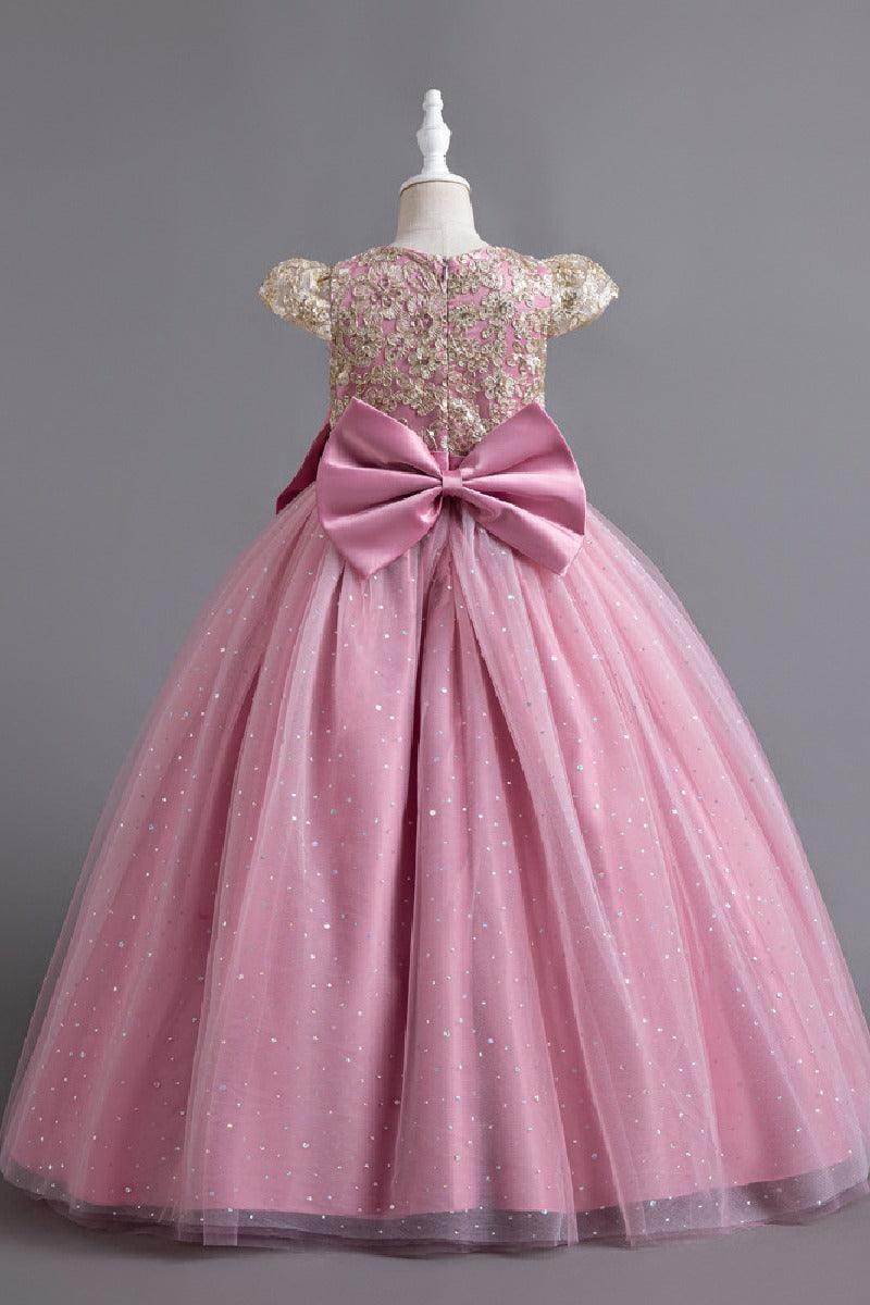 Ball Gown Floor Length Tulle Lace Flower Girl Dress 684775818852 - COCOMELODY