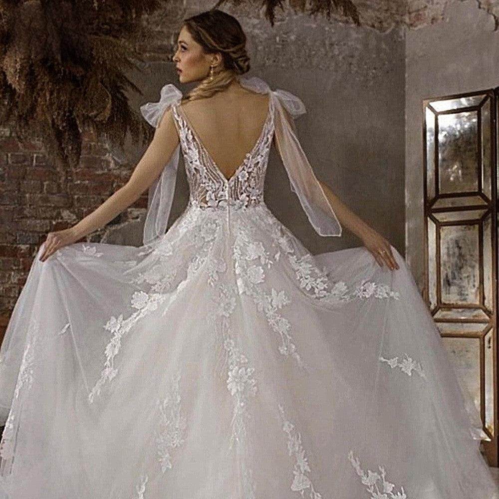 Dreamy sweet bow shoulder dress with halter Fairy dress accessories 694115158993 - COCOMELODY