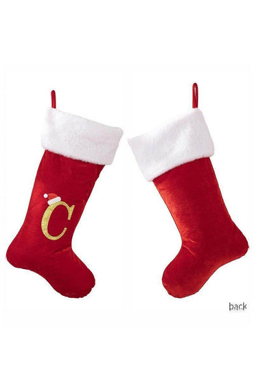 Christmas decoration supplies Red high-grade canary letter socks DIY name gift socks 829176143592 - COCOMELODY