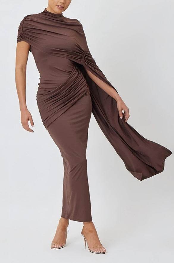 Asymmetry Mini Knitted Semi Formal Wedding Guest Dress COCOMELODY  982812740482