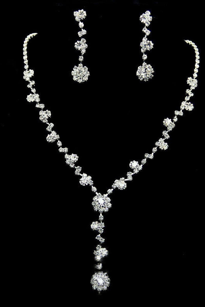 Elegant Rhinestone Wedding Earrings/Necklace Jewelry Sets (Set of 2) 571299893924