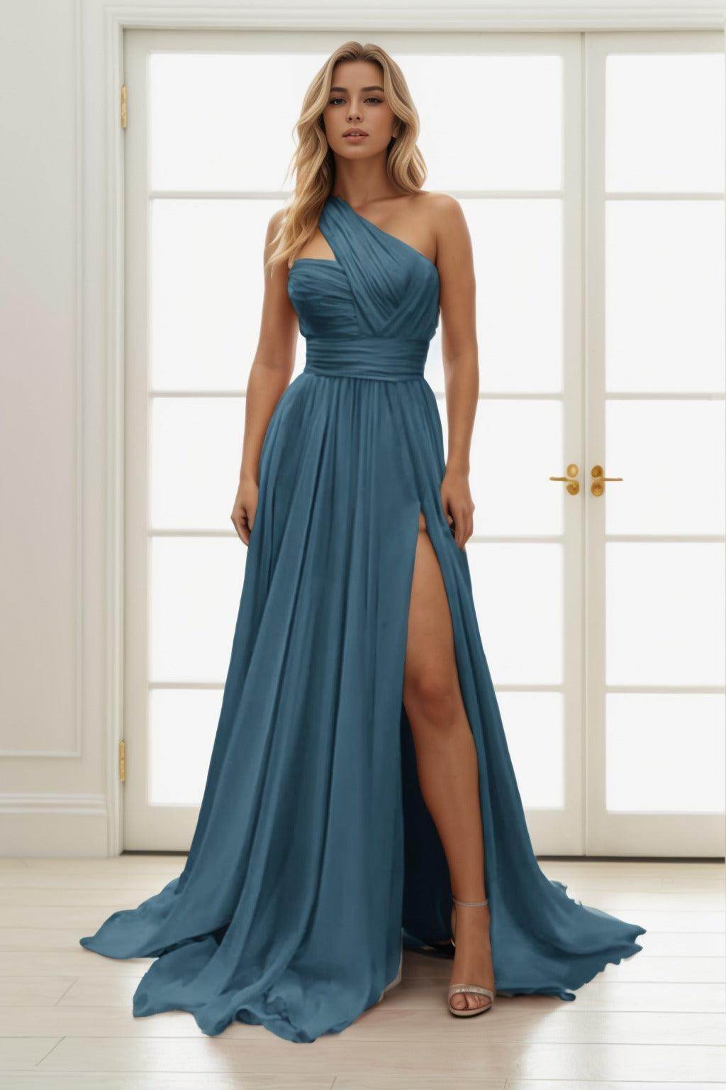 A-Line Maxi Chiffon Prom Dress CS0435 - COCOMELODY