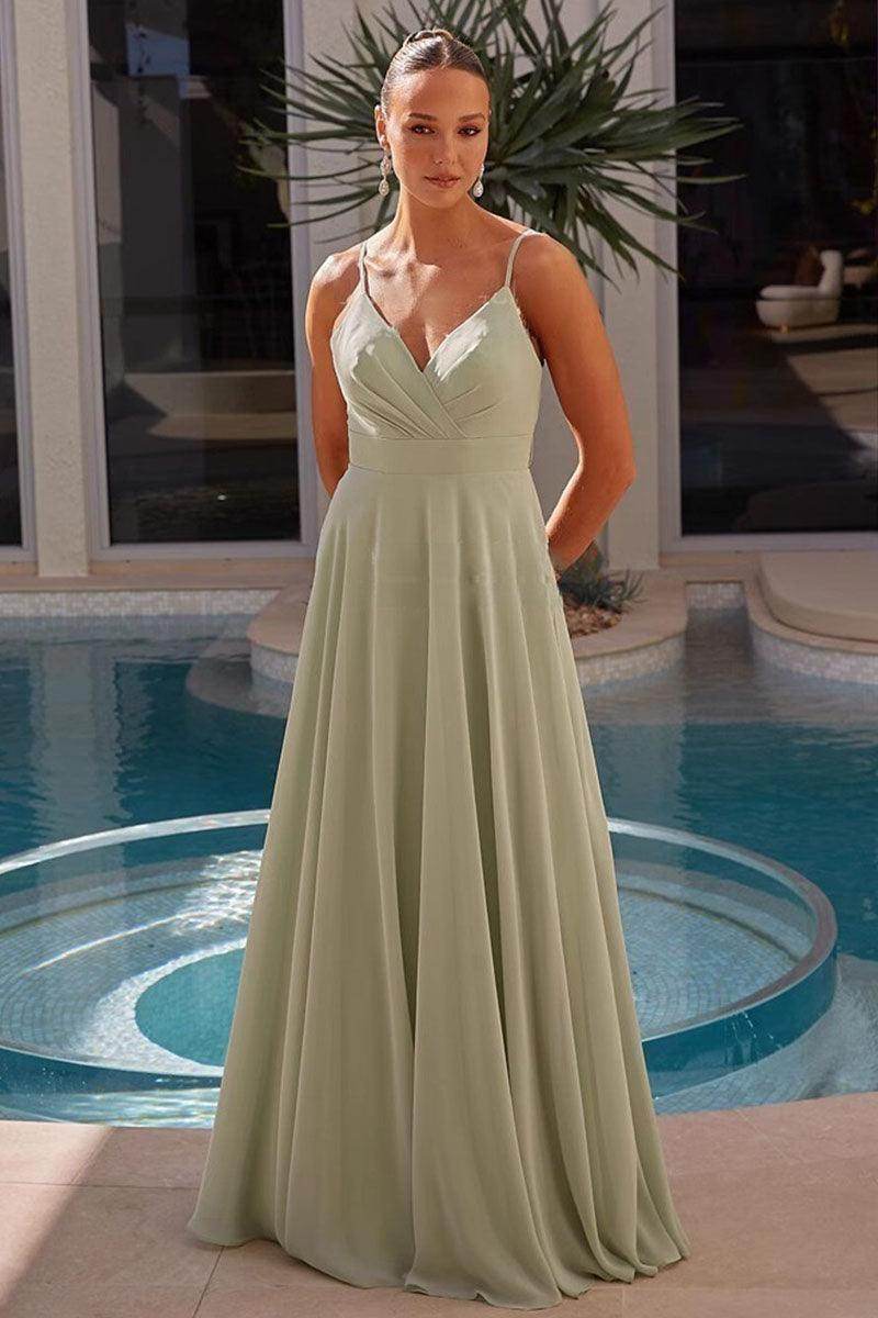 A-Line Maxi Chiffon Bridesmaid Dress 837521191592 - COCOMELODY