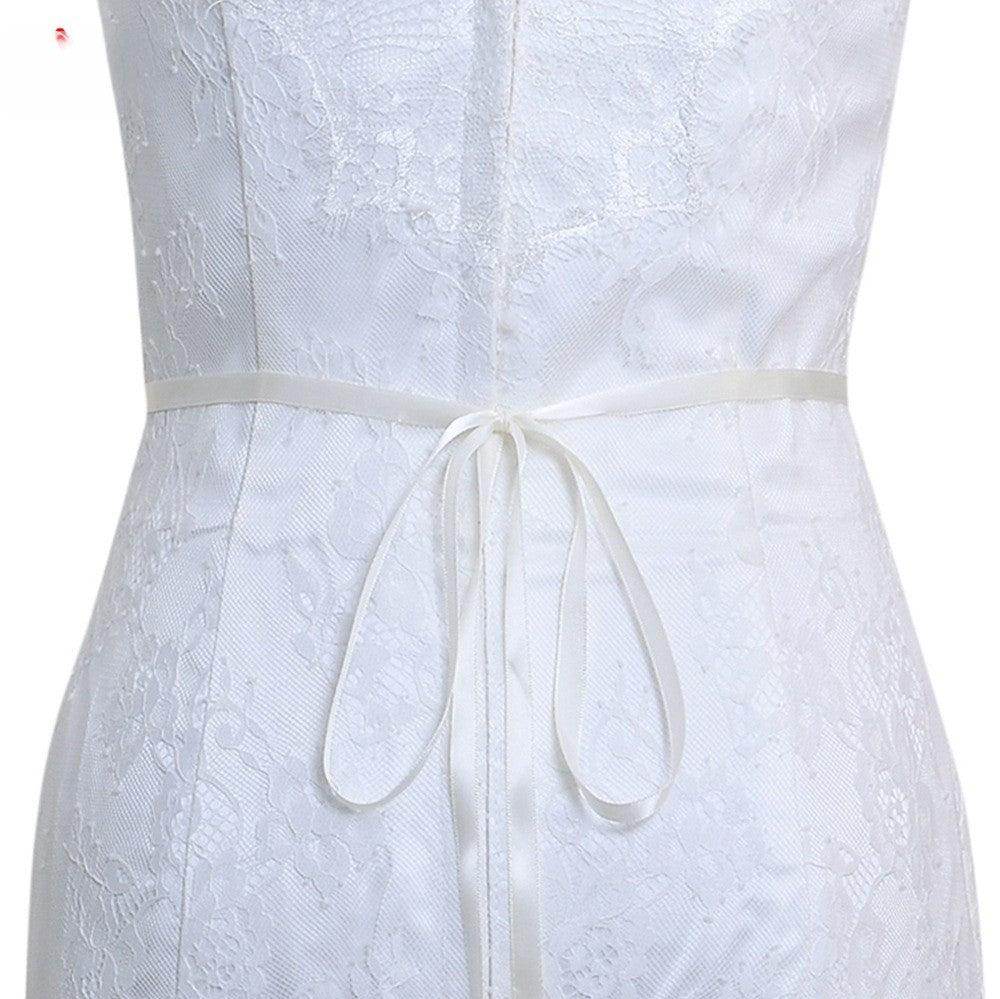 Ribbons Wedding Sash with Rhinestone Imitation Pearl 839584357990 - COCOMELODY