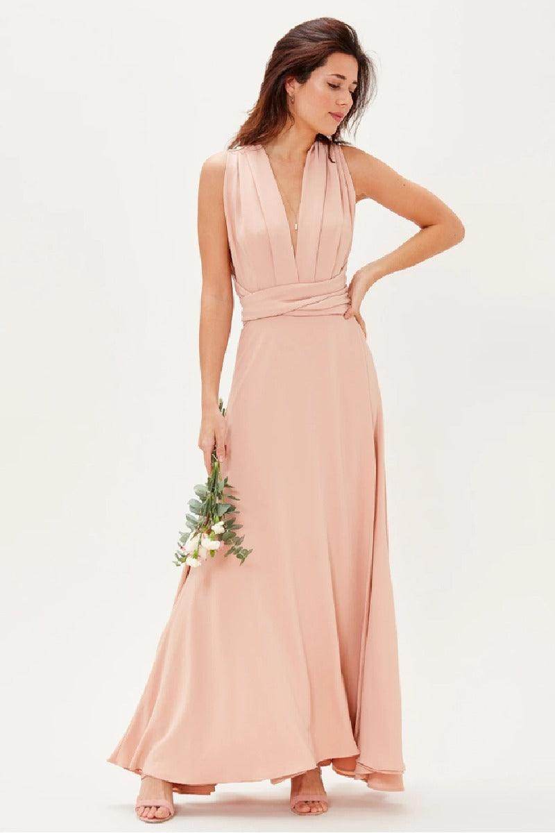 A-Line Maxi Knitted Fabric Bridesmaid Dress 613443982386 - COCOMELODY