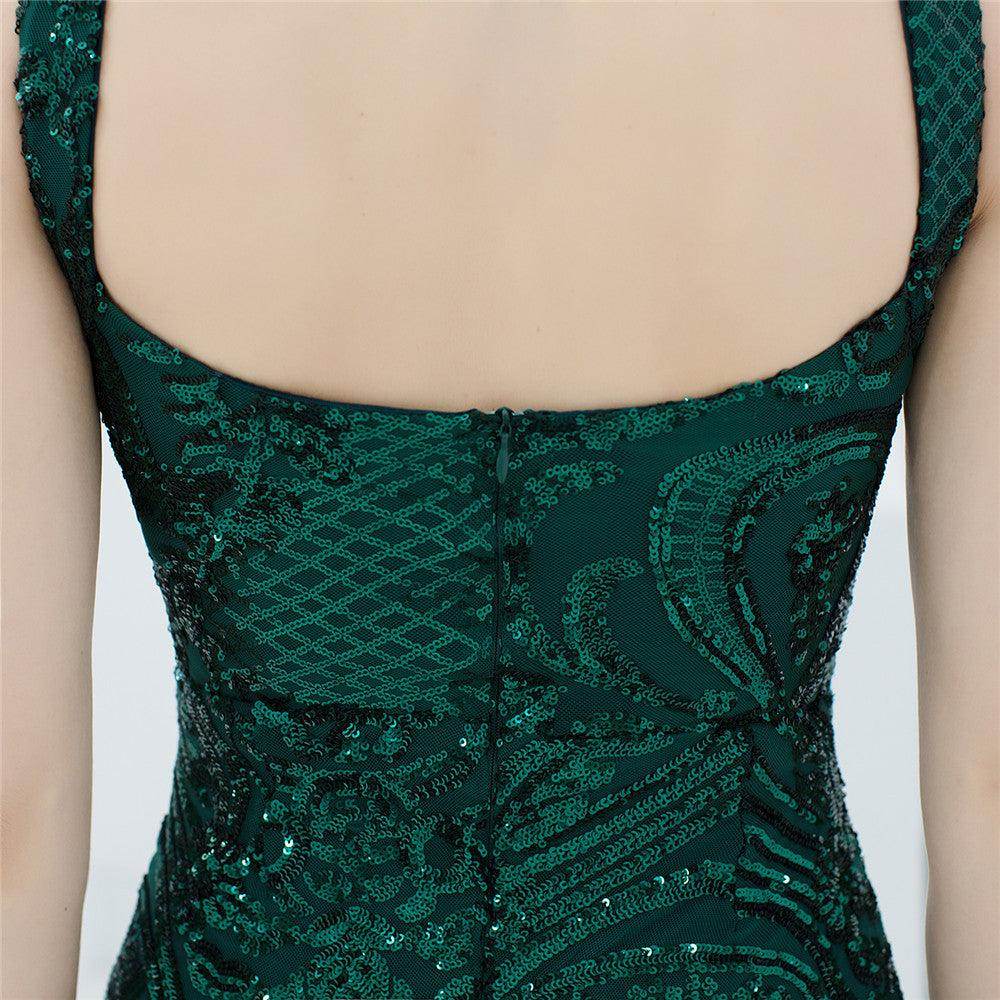 Sheath-column floor length sequined dress 646649928637 - COCOMELODY