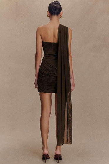 Sheath-Column Mini Elastic Knitted Fabric Dress 919061746485 - COCOMELODY