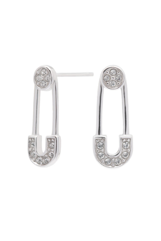 Rhodium plated Earrings with Crystals CE0098
