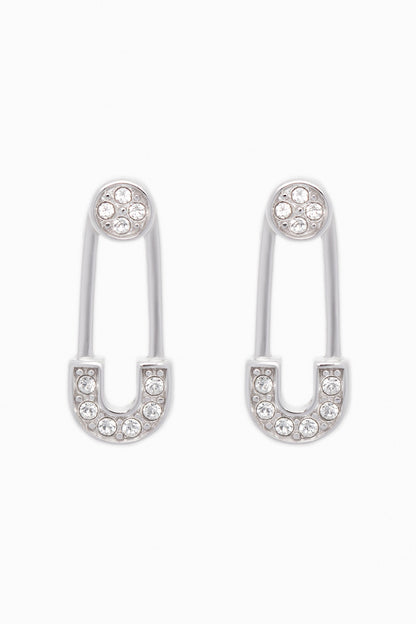 Rhodium plated Earrings with Crystals CE0098