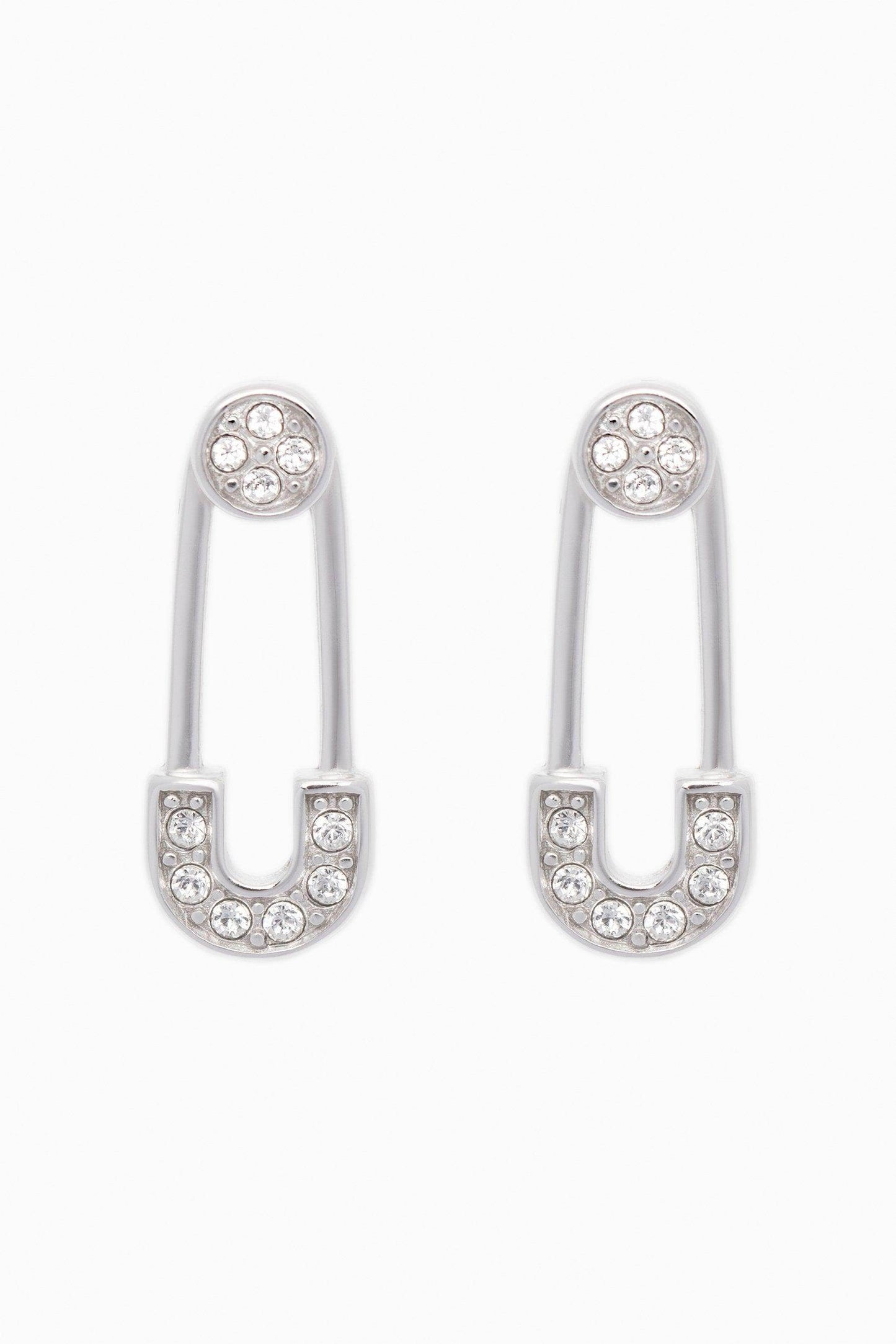 Rhodium plated Earrings with Crystals CE0098 - COCOMELODY