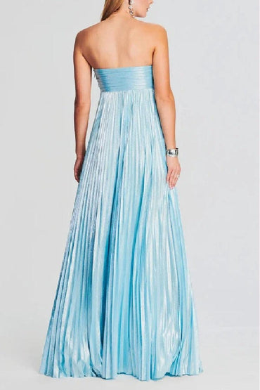 A-Line Floor Length Bronzing Fabric Wedding Guest Dress 971542045191 - 10 Days / Sky Blue / S - COCOMELODY