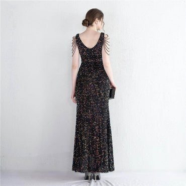 Trumpet-Mermaid Floor Length Sequins Dress 682786662179 - COCOMELODY