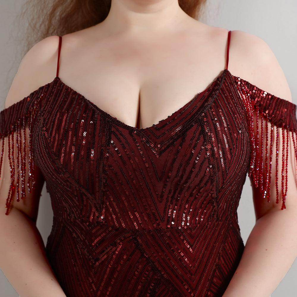 Trumpet-Mermaid Floor Length Sequins Evening Dress 647407958301 - COCOMELODY