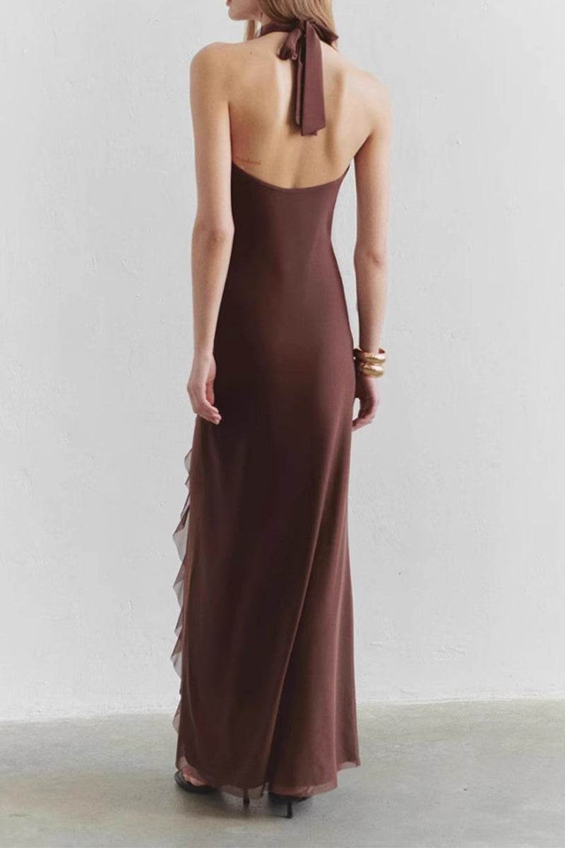 Sheath-Column Maxi Chiffon Dress 927383006662 - COCOMELODY