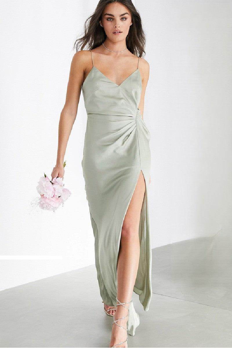 Trumpet-Mermaid Maxi Elastic Silk like Satin Bridesmaid Dress 640890117344 - COCOMELODY