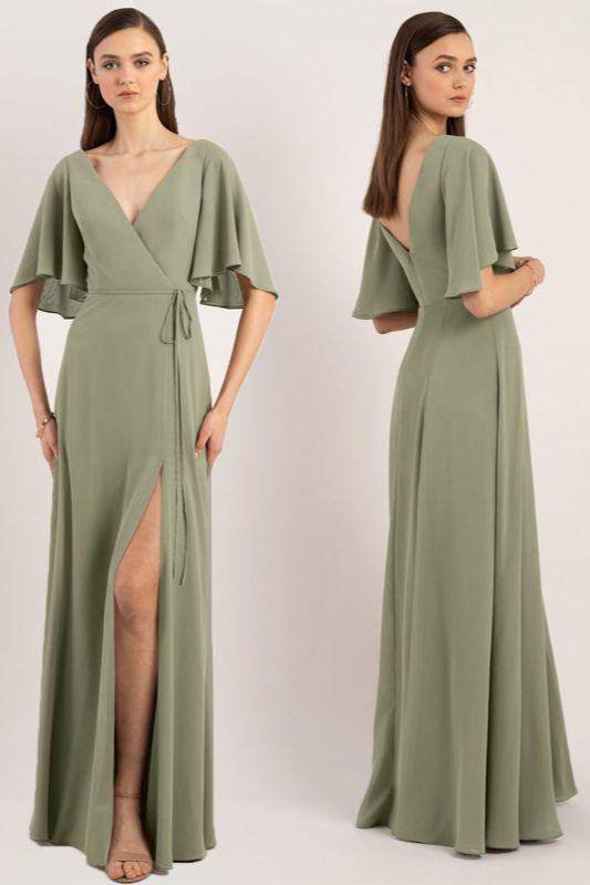 A-Line Maxi Chiffon Bridesmaid Dress 818808852375 - COCOMELODY