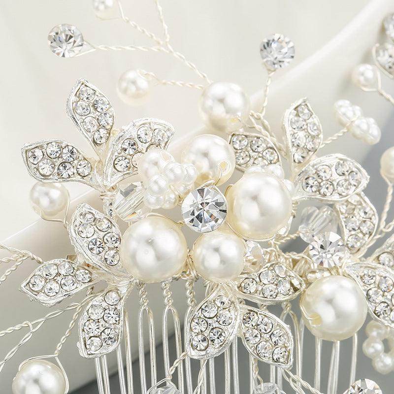 Bridal headwear Wedding accessories Handmade pearl hairdo Combs 524354077005 - COCOMELODY