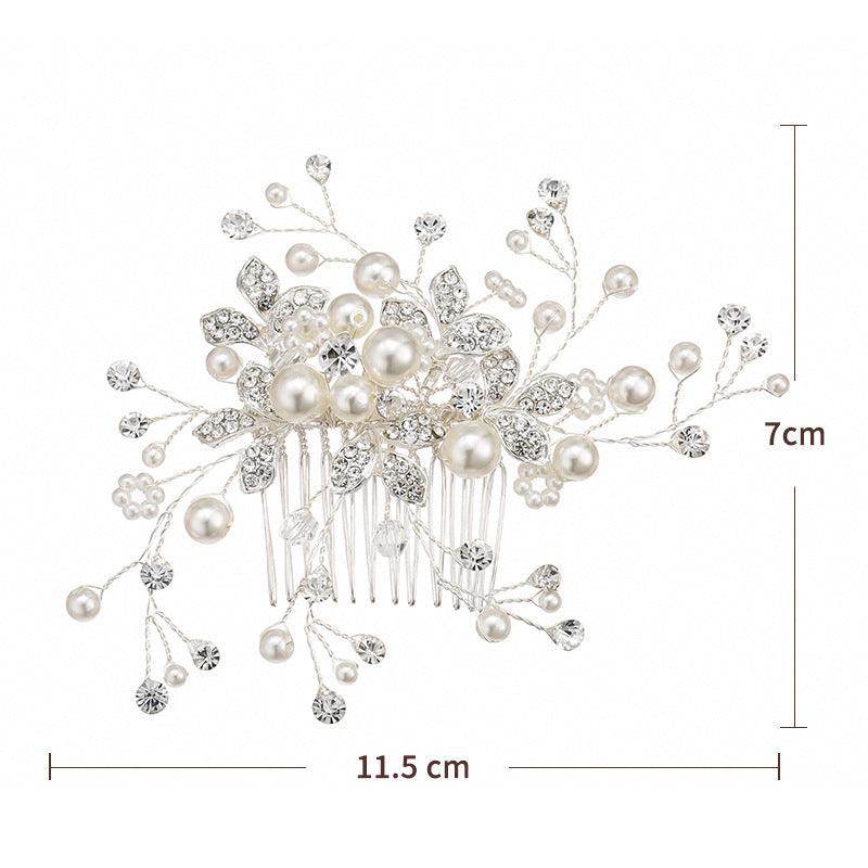 Bridal headwear Wedding accessories Handmade pearl hairdo Combs 524354077005 - COCOMELODY