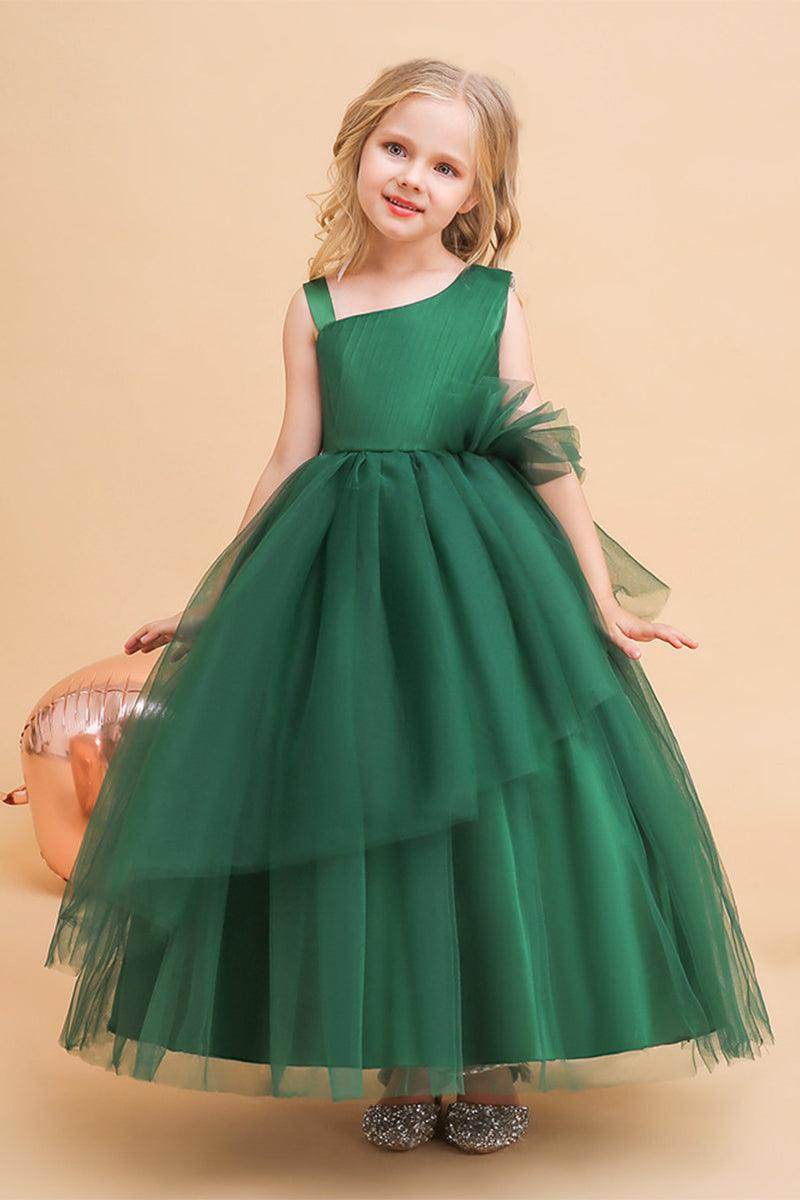 A-Line Maxi Tulle Flower Girl Dress 682982626293 - COCOMELODY