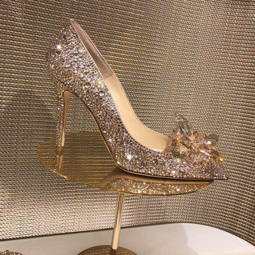 Crystal Pointy Stiletto Heels 537627411224 - COCOMELODY