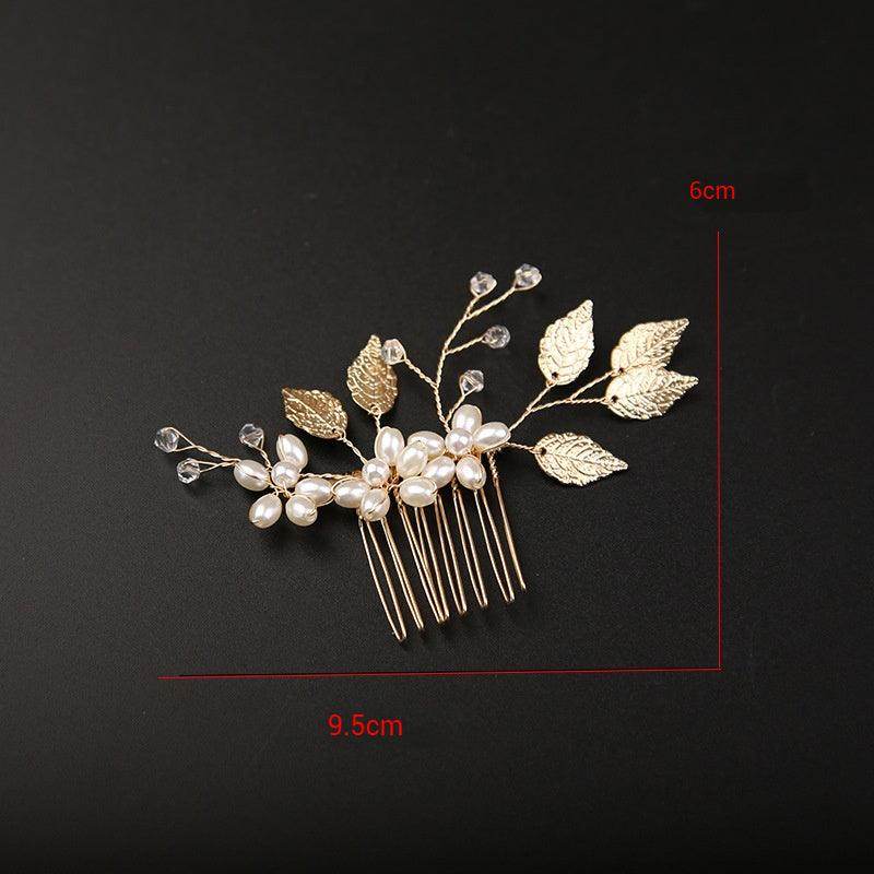 Golden Leaf Bride Combs 2 Pieces 7969295597726 - COCOMELODY