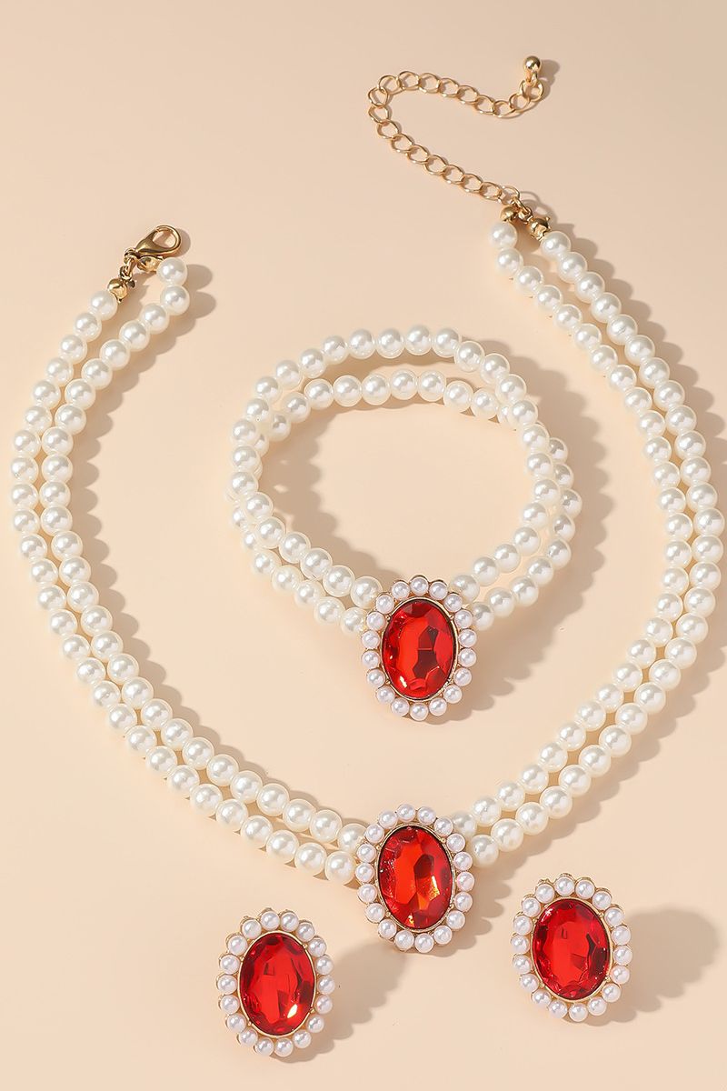 Classic Pearl/Bracelet/ Wedding Earrings/Necklace Jewelry Sets (Set of 3) 808578164285