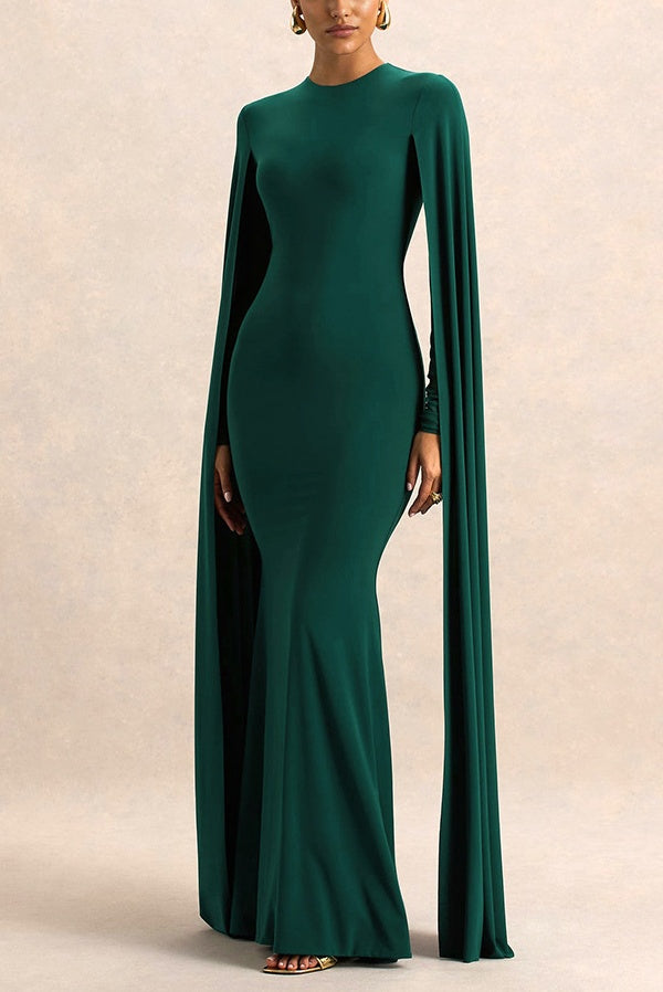 Mermaid Floor length Knitted Semi Formal Wedding Guest Dresses