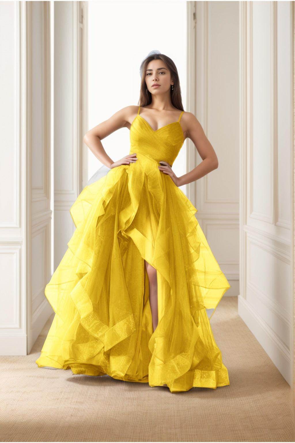 A-Line Floor-Length Tulle Prom Dress CS0412 - COCOMELODY