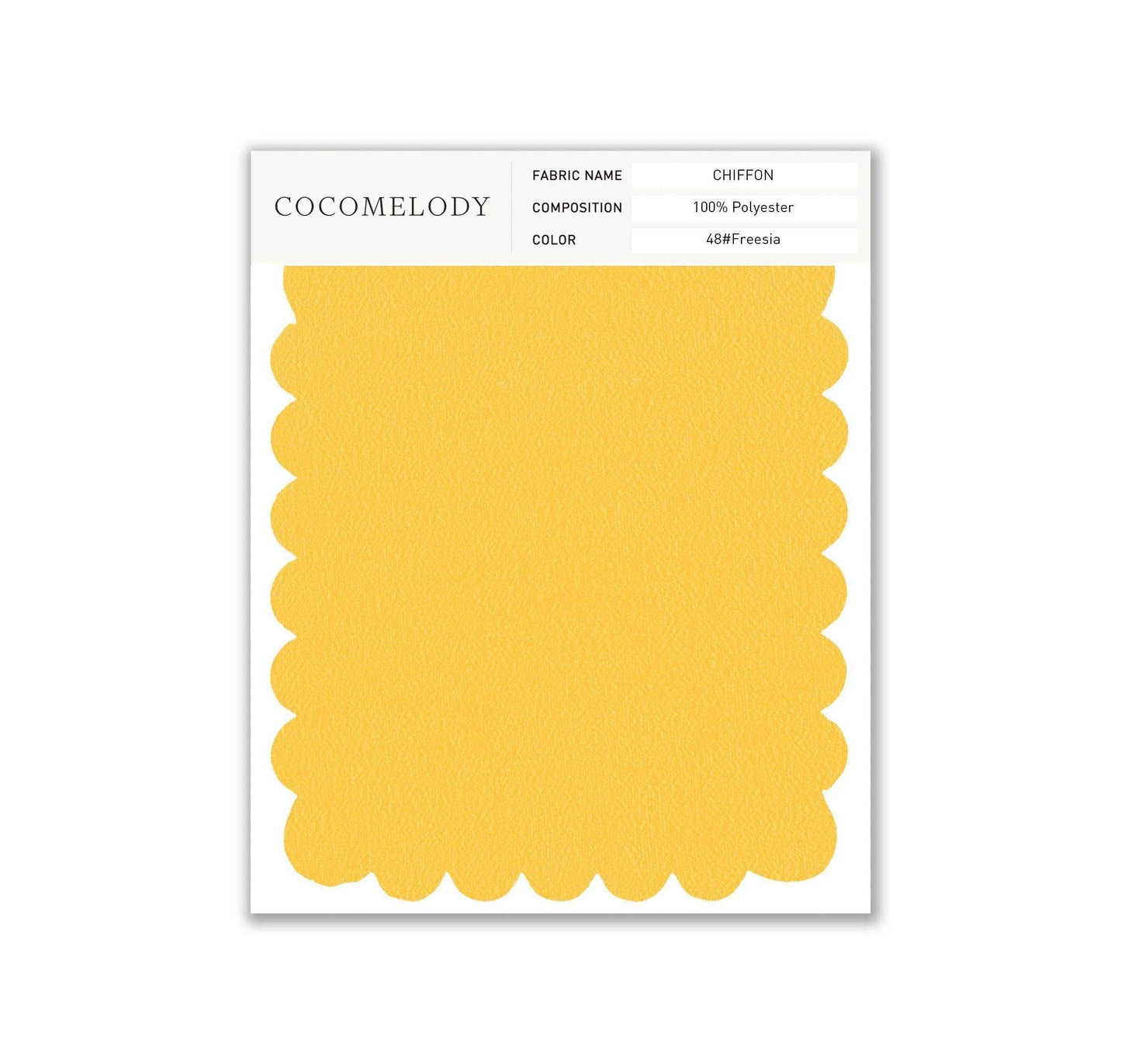 Chiffon Fabric Swatch in Single Color SWCH16001 - COCOMELODY