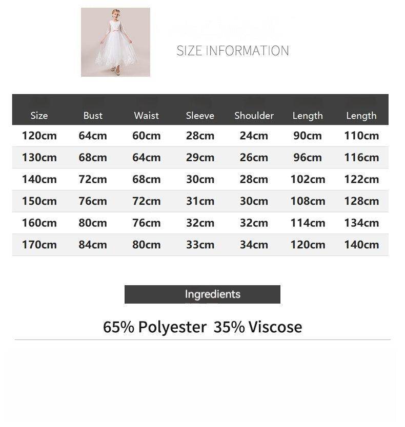 A-Line Scoop Neck 3/4 Length Sleeve Lace/Tulle Flower Girl Dresses 720237891676 - COCOMELODY